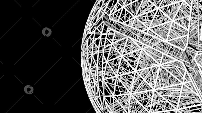 Скачать Соединение абстрактная структура в форме сферы, проволочный каркас футуристической технологии, геометрический цифровой фон для 3d-рендеринга фотосток Ozero