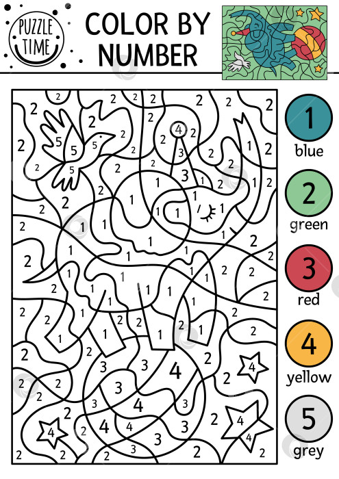 Скачать Векторный цирк раскрашен по номерам активности со слоном в праздничной шляпе на шаре. Сказочная черно-белая игра для подсчета очков с милым животным. Забавное развлекательное шоу-раскраска для детей фотосток Ozero