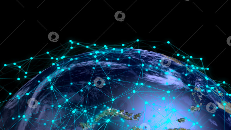 Скачать Абстрактный глобус с цифровыми подключениями. Элементы этого изображения предоставлены НАСА фотосток Ozero