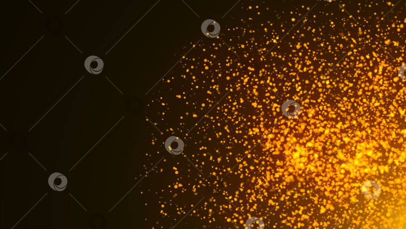Скачать Взрыв оранжевых и золотых угольков или частиц с увеличенной глубиной резкости фотосток Ozero