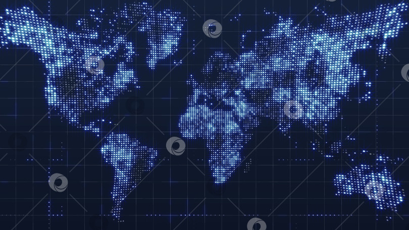 Скачать Глобальная технологическая карта мира, плоская Земля, значок карты мира на глобусе, фон 3d-рендеринга фотосток Ozero