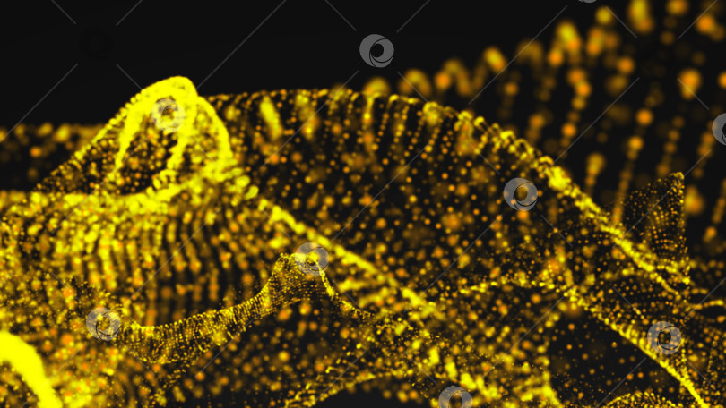 Скачать Роскошный золотой фон с искрящимися частицами волны фотосток Ozero