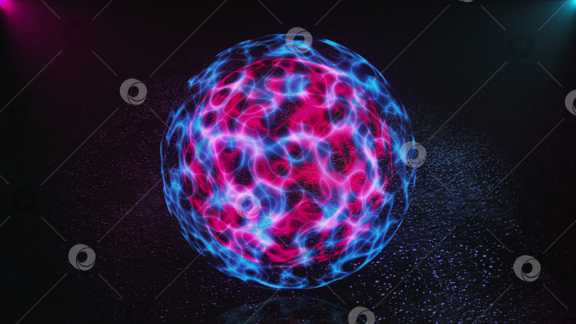 Скачать 3d абстрактная магическая сфера находится в темном пространстве, 3d рендеринг компьютерного фона фотосток Ozero