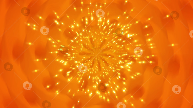 Скачать Сгенерированный компьютером абстрактный фон оранжевого настроения с частицами, яркий фон фотосток Ozero