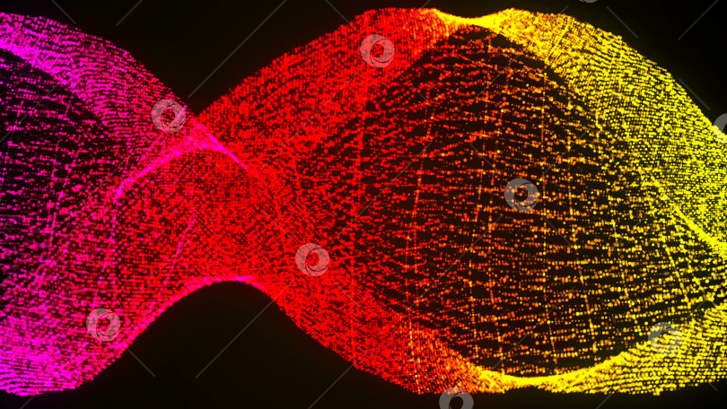 Скачать фон 3d-рендеринга с закрученными цепочками частиц. Темный цифровой абстрактный фон фотосток Ozero