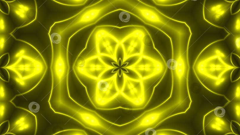 Скачать Абстрактный фон с фрактальным желтым калейдоскопом VJ. цифровой фон для 3d-рендеринга фотосток Ozero