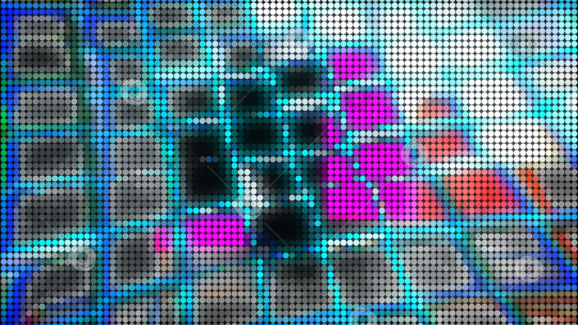 Скачать Точки на экране абстрактный яркий фон, компьютерная генерация 3d-рендера, технология светодиодного дисплея, красочный дисплей фотосток Ozero