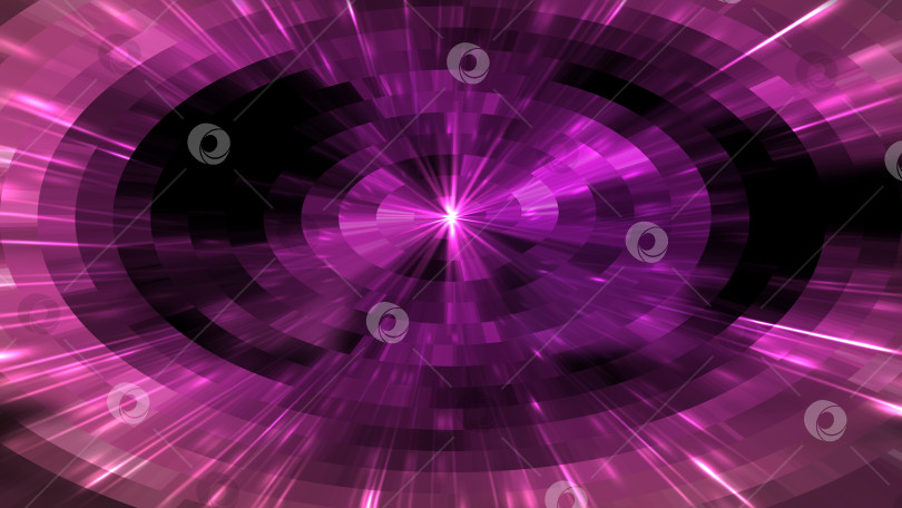 Скачать Яркая вспышка в туннелях с квадратными частицами в пространстве, абстрактный фон 3d-рендеринга, сгенерированный компьютером фотосток Ozero