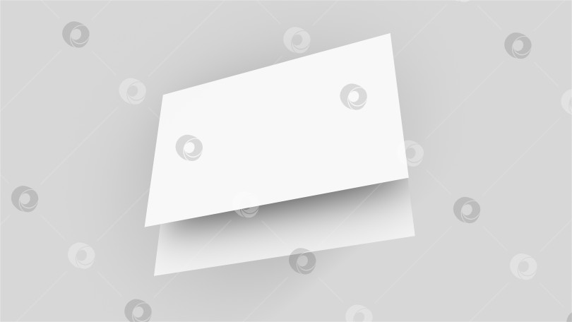 Скачать 3d-рендеринг макета визитной карточки. Компьютер сгенерировал две прямоугольные пластины на белом фоне фотосток Ozero