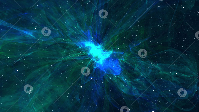 Скачать Сгенерированный компьютером красочный космический фон: спиралевидная туманность, звезды и галактики. 3d рендеринг фотосток Ozero