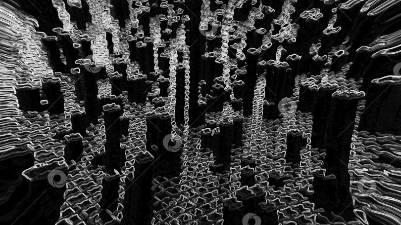 Скачать Светящийся свет с помощью клея, жидкий эффект, современный абстрактный фон, созданный компьютером, 3d-рендеринг фотосток Ozero