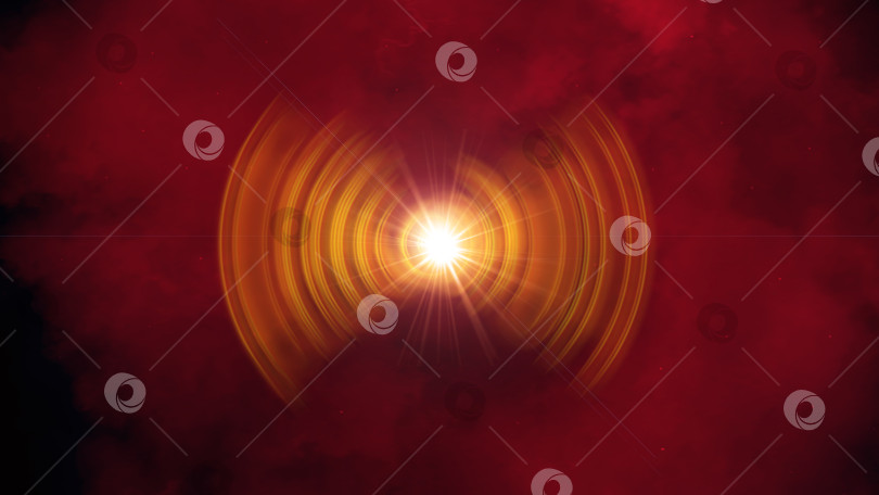 Скачать Активность в красном космосе со множеством маленьких звездочек, современная абстракция 3d-рендера, сгенерированная компьютером фотосток Ozero