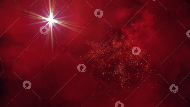 Скачать Активность в красном космосе со множеством маленьких звездочек, современная абстракция 3d-рендера, сгенерированная компьютером фотосток Ozero