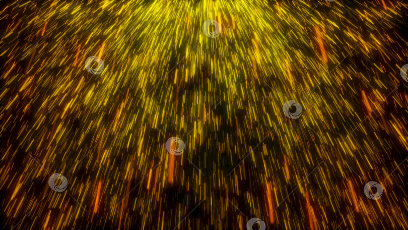 Скачать Оранжевые и золотистые угольки или частицы, размытые при движении, заполняют черный фон фотосток Ozero