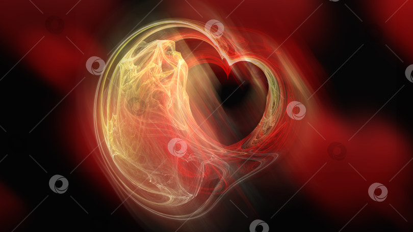 Скачать Абстрактные сердца в космосе на день Святого Валентина, 3d-рендеринг компьютерного фона фотосток Ozero