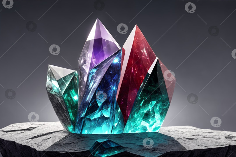 Скачать Композиция из кристаллов и драгоценных камней фотосток Ozero