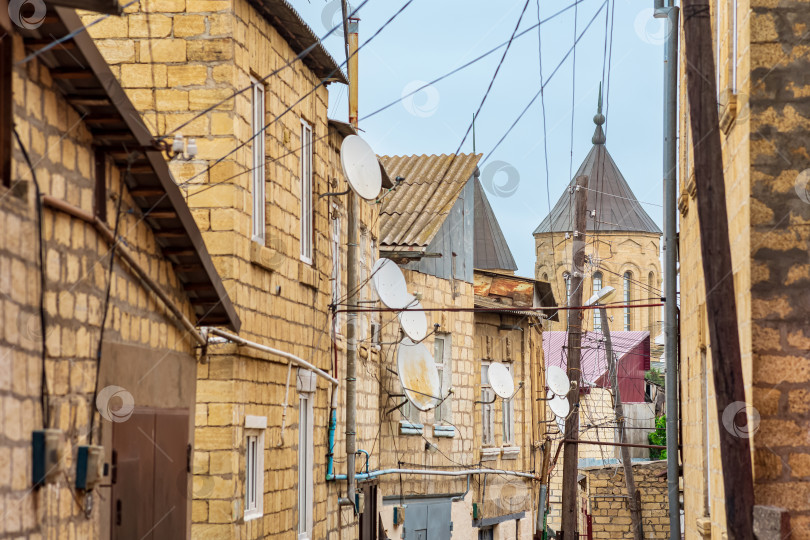 Скачать махалли в Дербенте, древние улицы исторического центра города, Дагестан фотосток Ozero