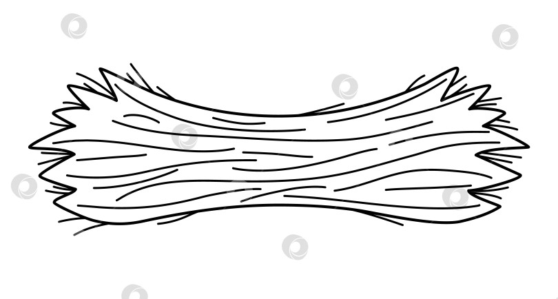 Скачать Черно-белый значок линии пучка сена, выделенный на белом фоне. Векторный контур иллюстрации пучка скошенной полевой травы. Концепция фермы. Картинка с кучей соломы или раскраска фотосток Ozero