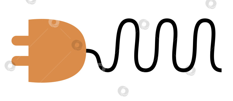 Скачать Розетка со значком шнура питания. Концепция альтернативной энергетики. Иллюстрация ко дню Земли. Значок уменьшения выбросов фотосток Ozero