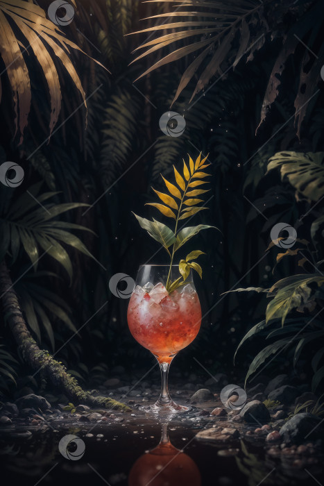 Скачать Цитрусовый коктейль в джунглях фотосток Ozero