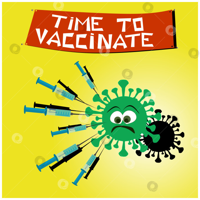 Скачать Время для вакцинации против коронавируса иллюстрация, вакцинация фотосток Ozero