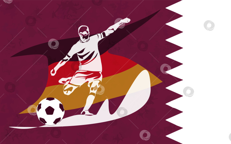 Скачать Силуэт футболиста, стреляющего по мячу векторная иллюстрация фотосток Ozero