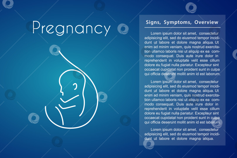 Скачать Векторный медицинский линейный фон беременности с плодом в утробе матери фотосток Ozero