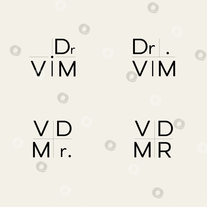 Скачать Логотип с монограммой, начальными буквами D и V или Dr Vim черного цвета на бежевом фоне фотосток Ozero