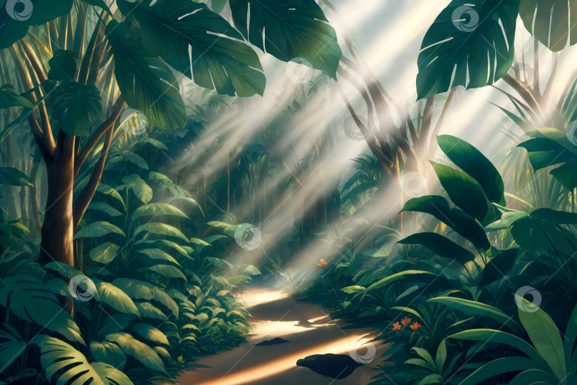 Скачать Красивая иллюстрация к джунглям фотосток Ozero
