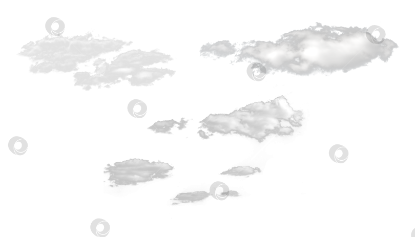 Скачать Набор изолированных облаков на фоне в формате PNG. Текстуры и фоны природы. фотосток Ozero