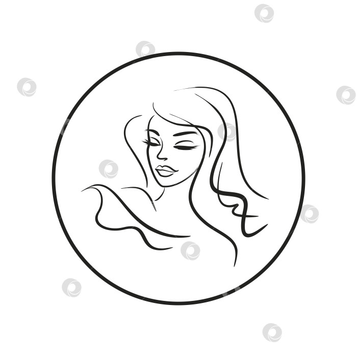 Скачать логотип для салона красоты. макияж и прекрасная прическа. лицо красивой девушки. женский портрет аватарка. фотосток Ozero
