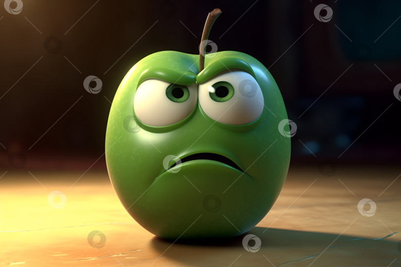 Скачать Персонаж мультфильма pixar "Зеленое яблоко" фотосток Ozero