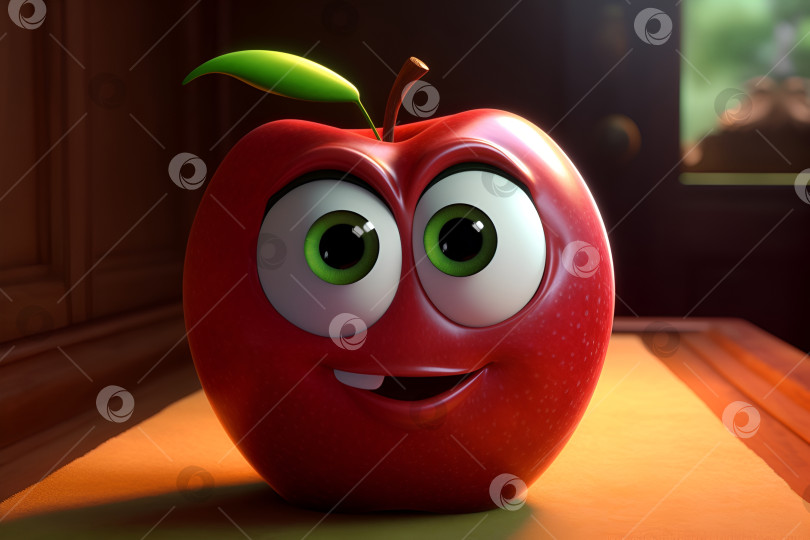 Скачать Персонаж мультфильма pixar "Красное яблоко" фотосток Ozero