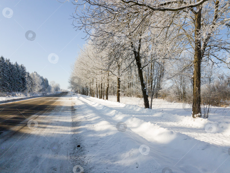 Скачать Красивый зимний пейзаж - деревья в снегу фотосток Ozero