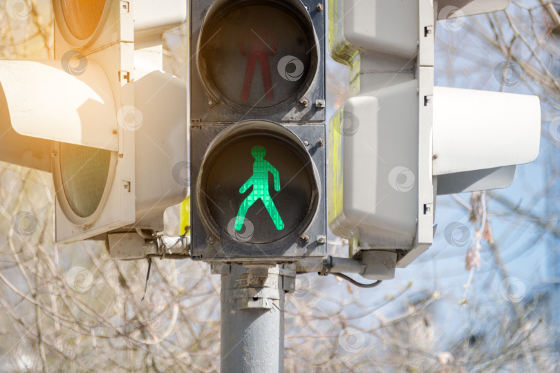 Скачать Городской светофор, зеленый свет, поехали. фотосток Ozero