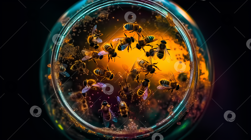 Скачать Пчёлы в банке с мёдом фотосток Ozero