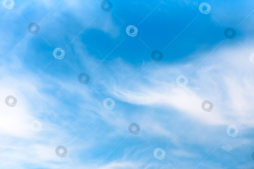 Скачать Голубое небо с пушистыми облаками, фоновое изображение фотосток Ozero