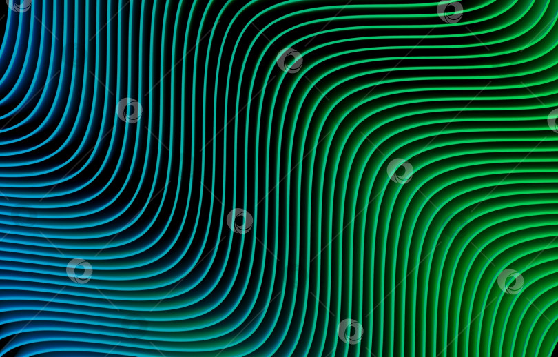 Скачать Абстрактный сине-зеленый фон с повторяющимися диагональными волнистыми линиями фотосток Ozero