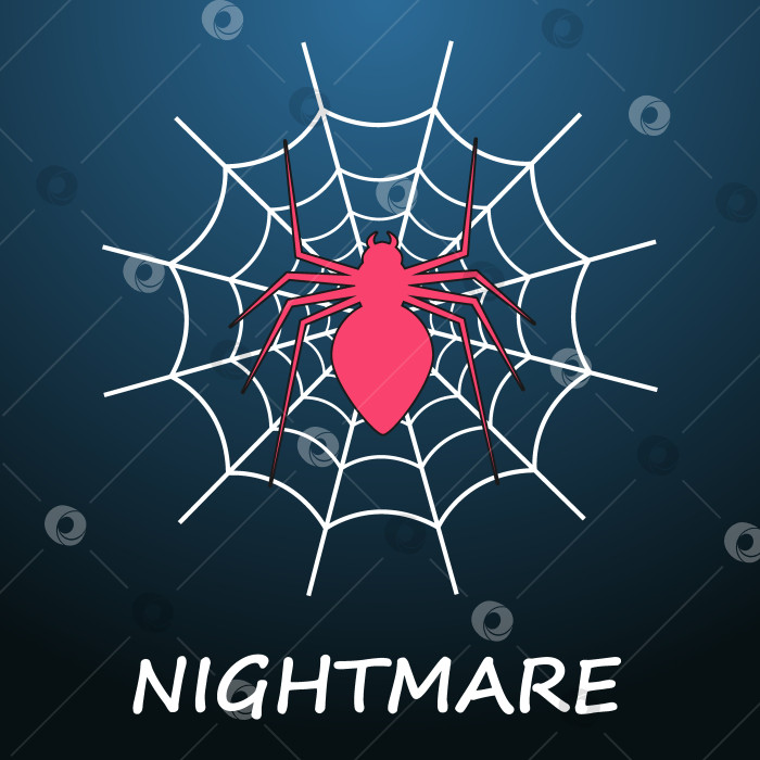 Скачать Узор на Хэллоуин с пауком и паутиной на ночном фоне. фотосток Ozero