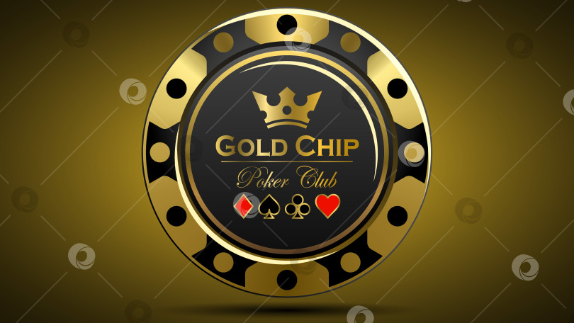Скачать Золотая и черная покерная фишка для казино фотосток Ozero