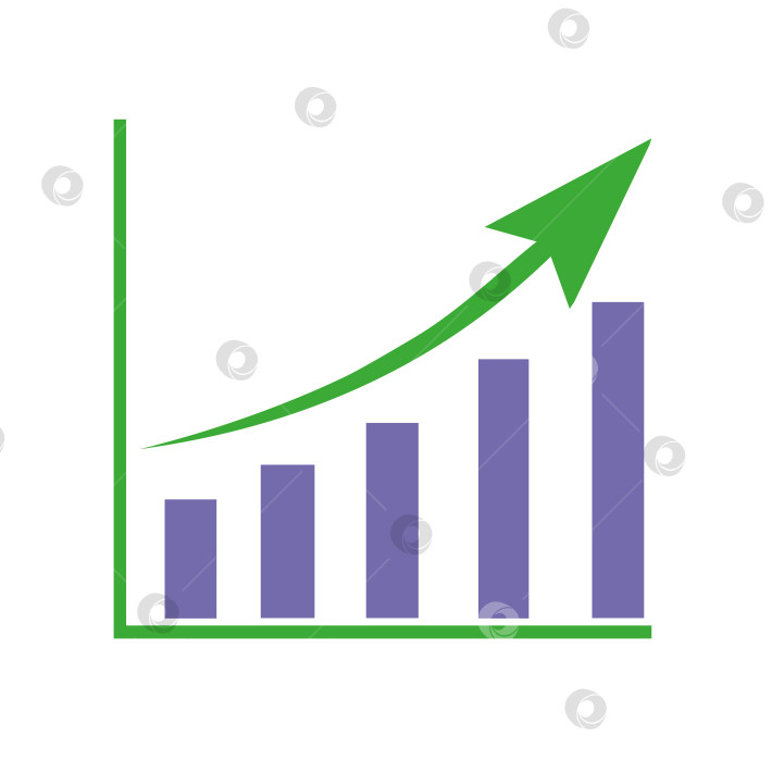 Скачать столбчатая диаграмма, стрелка вверх, символ успеха фотосток Ozero