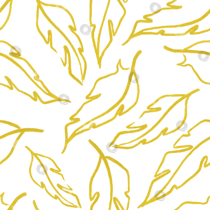 Скачать Золотисто-желтое белое перо символ листа бесшовный узор текстурный фон фотосток Ozero