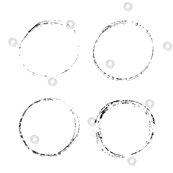 Скачать Набор кругов ручной росписи чернилами, векторная иллюстрация фотосток Ozero