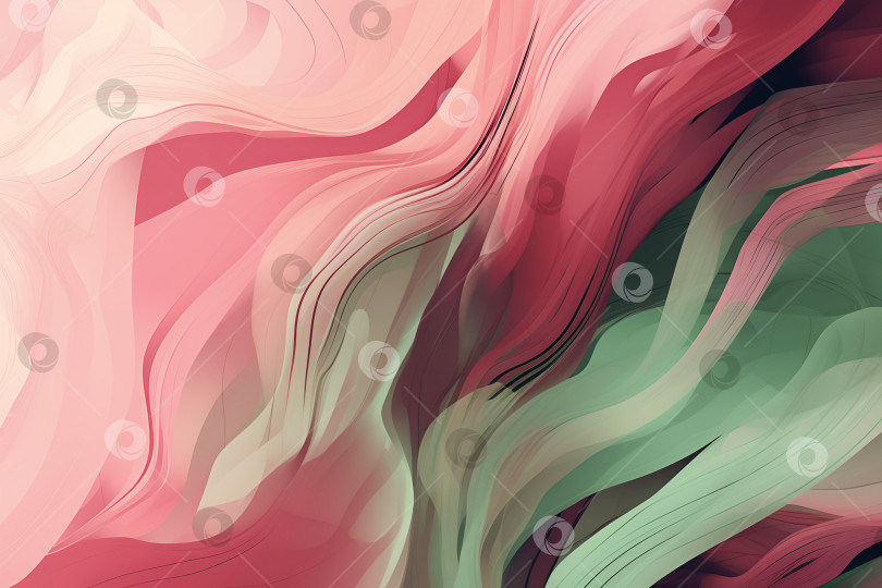 Скачать Генеративный искусственный интеллект. абстрактный фон в красных, розовых и зеленых тонах в органическом стиле дизайна. органические текстуры, естественные формы и изгибы фотосток Ozero