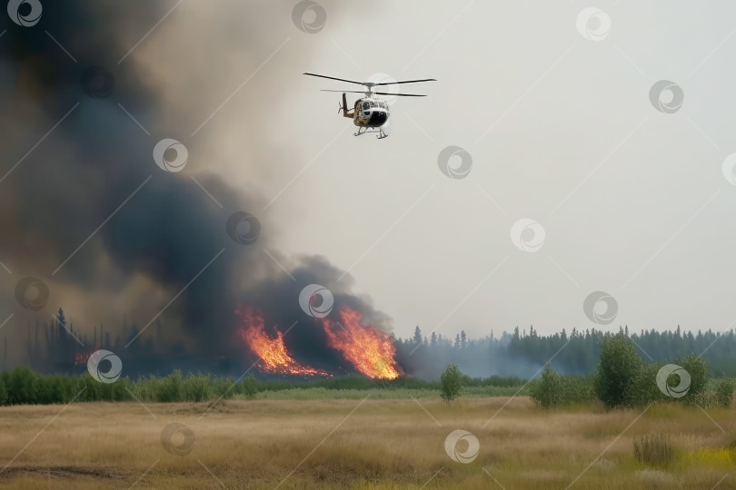 Скачать Воздушное тушение лесных пожаров в летнюю жару фотосток Ozero