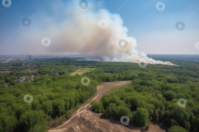 Скачать Лес, охваченный лесным пожаром, стал причиной сильной летней жары фотосток Ozero