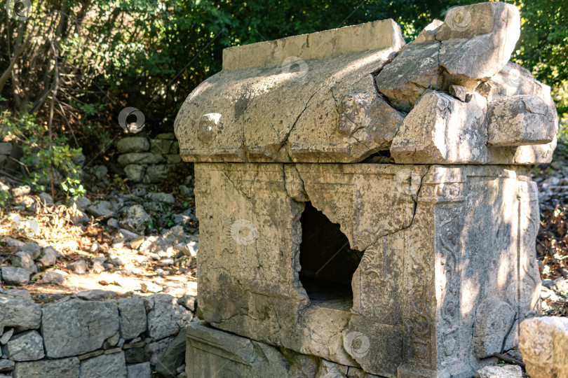 Скачать древний саркофаг в руинах античного города Олимпос, Турция фотосток Ozero