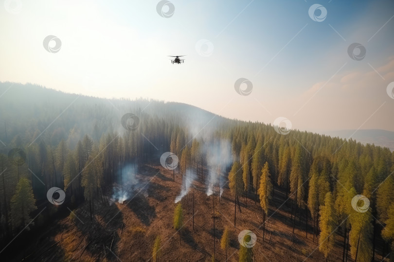 Скачать Воздушное тушение лесных пожаров в летнюю жару фотосток Ozero