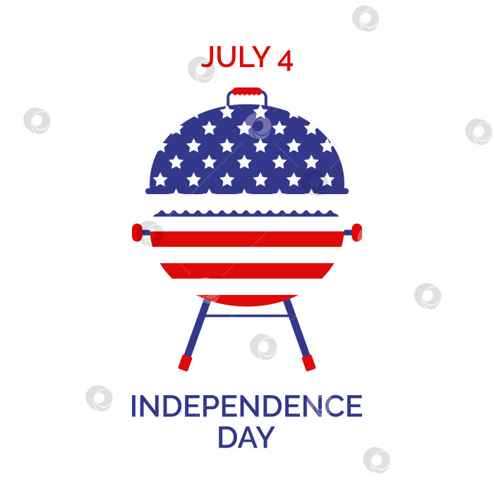 Скачать 4 июля в США отмечается День независимости. БАРБЕКЮ в традиционном красном, синем цветах фотосток Ozero