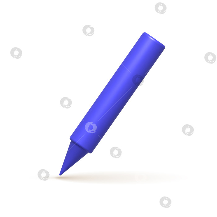 Скачать 3d-значок инструмента для письма. Фиолетовая ручка, карандаш, маркер. 3d вектор реальный фотосток Ozero